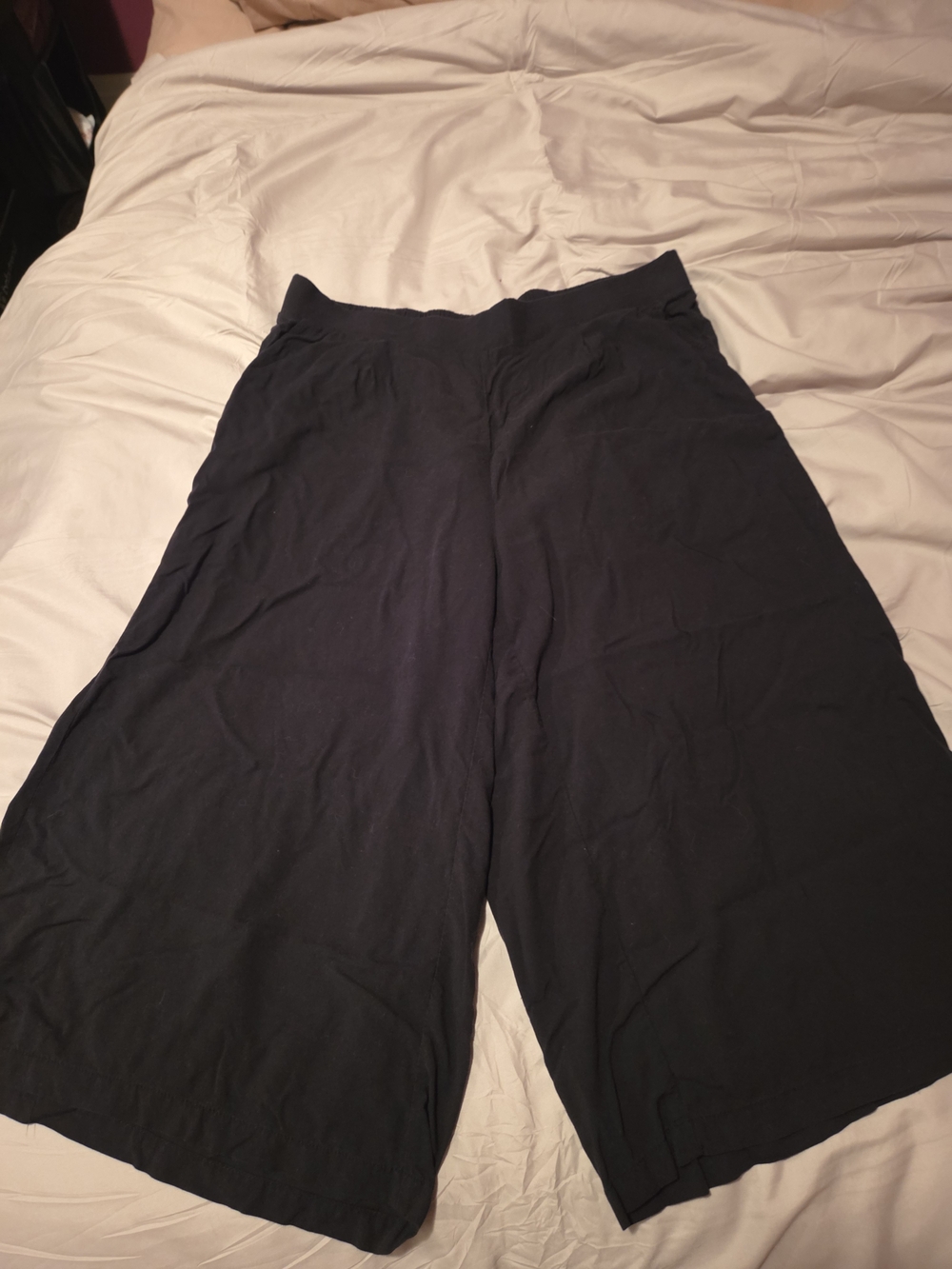 Wide Leg Black Women's Culotte Pants